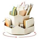 Rotating Pen Pencil Holder Desk-Organiser - 360 Degree Pencil Pots Makeup Brush Holder with 9 Compartments for Home Office Supplies Desktop Tidying and Stationary Storage