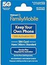 Keep Your Own Phone SIM Card Kit (KYOP) for Walmart Family Mobile (2024 New)