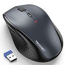 TECKNET Wireless Mouse for Laptop, 4800 DPI Optical Computer Mice with 6 Adjustable Levels, 30 Months Long Battery Life 2.4G Cordless USB Silent Mouse for Notebook, PC, Office Home Work (Grey)