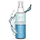 Clear Beauty Hyaluronic Acid & Collagen Face Mist - Moisturizes & Hydrates Skin & Calms Redness, Balancing & Toning Facial Mist Spray - Cruelty Free Korean Skin Care for All Skin Types - 4 OZ