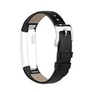 Tobfit For Fitbit Alta Strap Alta HR Leather Straps, Adjustable Replacement Straps for Fitbit Alta and Fitbit Alta HR (z Black)