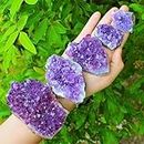 Natural Amethyst Crystal Stone Original Cluster - 2 pc Each Stone Under 100 Grams High Energy Natural Deep Purple Geode Stone Rock Reiki Crystal Used for Increased Willpower and Manifestation