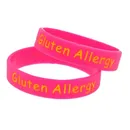 Fashion Gluten Allergy Warning Bracelet Child Size Color Filling Silicone Bracelet for man and women