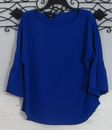 AGB Women's Top Size L Long Sleeve Blue Round Neck