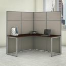 Bush Business Furniture Easy Office L-Shaped Desk Workstation w/ Panels Cubicle in Brown | 66.33 H x 60.04 W x 60.04 D in | Wayfair EODH360MR-03K