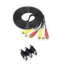 LipiWorld 3 RCA Female to Female Coupler Joiner Adapter AV/Audio/Video Cable Connector Extension with Male to Male 3RCA 1.5M Cable(3RCA Cable with Female Jointer), Multi-coloured
