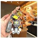 MYYNTI Cartoon Characters Keychain for Girls Boys, Cute Silicon Keychains Accessories Keyring Key Purse Backpack Car Charms for Kids Gifts. (2, Tom and Jerry)