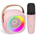 Amazmic Toys for Girls Karaoke Machine for Kids, Birthday Gifts for Girl Age 3 4 5 6 7 8 9 10+Year Old Boy, Portable Speaker for Kid Mini Karaoke Microphone Gift for Home Class Party(Pinkcolor 1Mic)