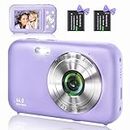 Digital Camera, FHD 1080P 44MP Digital Cameras Compact, 2.5" LCD Rechargeable Mini Cameras Vlogging Camera with 16X Digital Zoom for Kids, Adult, Teenagers, Girls, Boys(Purple)