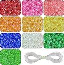 INDIKONB 1250 Pcs Multi Colour Pearl Beads - 6 mm 10 Colors Multicolor Pearl Beads Loose Spacer Beads with Hole for Jewelry Making, Round Rainbow Pearl Beads for DIY Craft Bracelet Necklace Earrings