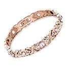 Copper Bracelet for Women Solid Copper Magnetic Bracelets Magnetic Lymph Detox Bracelet Ladies Energy Health Ember Wave Bracelets for Hot Flashes Arthritis Pain Relief Universal
