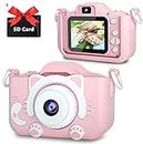 CADDLE & TOES Kids Camera for Boys Girls, 20MP 1080P Digital Video Camera for Kids, Christmas Birthday Gift for Boys Age 4+ to12, Toy Camera for 4+ 5 6 7 8 9 10 Year Old (Cute Pink)