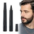 Beard Pen,2Pcs Beard Pencil Filler for Men,Mustache Shaping and Enhancing, Waterproof Sweatproof,Beard Filler for Define, Sharpen Hair, Beard, Eyebrow (2PCS Black)