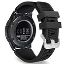 MoKo Band Compatible with Samsung Galaxy Watch 3 45mm/Gear S3 Frontier/Classic/Galaxy Watch 46mm/Huawei Watch GT2 Pro/GT 46mm/GT2 46mm/Ticwatch Pro 3, Silicone Strap Fit 22mm Band, BLACK