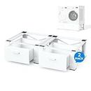 MATALDE 2 Pack Washer Dryer Pedestal with Drawer - 29" Laundry Pedestals for Washer and Dryer Stand, Steel Washing Machine Stand Raiser, 14.3'' Height White