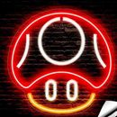 Urban Outfitters Party Supplies | Mario Mushroom Nintendo Cartoon Video Game Neon Light Led Man Cave Kid/Teen Room | Color: Red/White | Size: Os