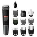 Philips Multigroom Series 5000 11-in-1 Face, Hair & Body Waterproof Trimmer/Clipper with DualCut Technology & 80 Min Runtime, Black/Silver, MG5730/15