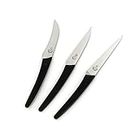 Baskety Stainless Steel 3 Pieces Professional Paring Curved Kitchen Knife Set Meat Knife, Chef's Knife with Non-Slip Handle Sharp Manual Sharpening.