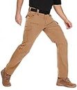 NATUVENIX Tactical Pants for Men, Water Resistant Hiking Cargo Pants Lightweight Outdoor Work Pants for Men Ripstop Khaki