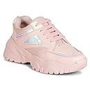 Denill Women Sports LACE UP Shoes (Pink) UK- 4