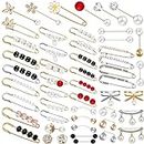 50Pcs of Artificial Pearl Brooches Elegant Hat Safety Pins Decorative Dress Brooch Sweater Shawl Pin Collar Women Artificial Crystal Cardigan Clip Jewelry Girls Clothing Dress Decoration Accessories