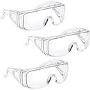 Safety Glasses Goggles Over Eyeglasses Anti Fog for Women Men Safety Goggles Over Glasses Eye Protection Shooting Glasses Anti Scratch UV Resistant Eyewear Goggles Lab Protective Clear 3 Per Box