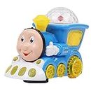 JMV® Baby Kids Bump and Go Musical Engine Train with 4D Light and Sound Toy for Kids (Blue)