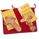 Holy Land Market Comfort/Holding Cross Also Known as Palm or Hand Cross With Velvet Bag And Two Certificates (4 Inches) (2 Crosses) (1)