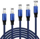 5 Pack Fast Charger Cable Heavy Duty For iPhone 14 13 12 11 XR 8 7 Charging Cord