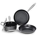 Induction Pots and Pans, Stainless Steel Pots And Pans Set 4pcs With Lid, Induction Cookware For Oven & Dishwasher Safe by MOMOSTAR
