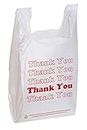 SSWBasics White Thank You Bags Case of 1000-11 ½” x 6" x 21" - Thickness .48mil HDPE- Standard Supermarket Size, Perfect for Grocery, Retail, Convenience Stores, Take-Out and Home Use