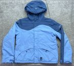 American Eagle Ski Jacket Men M Blue Hooded Nylon Full Zip Lined Insulated