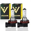 Voltage Automotive H11 Headlight Bulb Halogen Fog Light Bulbs Standard Replacement for High/Low Beam 12V 55W PGJ19-2 E-Mark, Pack of 2