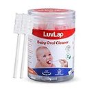 LuvLap 40pcs Oral Care Disposable Mouth Swabs for Cleaning Tooth, Swabsticks Baby Tongue Cleaning, 0-36 Months, White