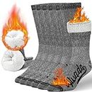 AIvada 80% Merino Wool Hiking Socks Thermal Warm Crew Winter Sock for Men Women 3 Pairs ML