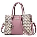 Women Purses and Handbags Top Handle Satchel Shoulder Bags Messenger Tote Bag for Ladies, M-purple, 11.81L * 8.27H * 5.12W inches