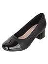 Clarks Women's Marilyn Sara Black Combi Slip On Shoes-8 UK (26153413