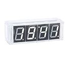 VBESTLIFE Kit de Reloj electrónico DIY, Kits de Reloj LED Digital de 4 dígitos Visualización automática de Hora/Temperatura y Fecha para la práctica de Soldadura Electrónica de Aprendizaje(Blanco)
