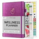 Life & Apples Wellness Planner - Food Journal and Fitness Diary with Daily Gratitude and Meal Planner for Healthy Living and Self-Care - Track Weight Loss Diet and Health Goals - Undated, Purple