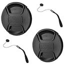GAOAG 2 Pack 67mm Center Pinch Lens Cap for Nikon Canon Sony Compatible with Canon Rebel T6i T6 T5i T5 T4i T3i T3 T2i, EOS 700D 650D 600D 550D 70D 60D 7D DSLR Cameras with 18-135mm EF-S is STM Lenses