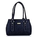 Fostelo Women's Westside Faux Leather Handbag (Blue) (Large)