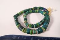Old Apartment Green Chevron Glass Beads Mix GD32 Old African Trade Beads Green