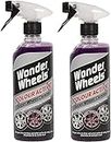 Wonder Wheels Set of 2 Colour Active Super Wheel Cleaner 600ml - With Changing Technology Alloy Iron Remover Car Acid Free Fallout Brake Dust Clean Cleaning Spray Safe Washing PH Balanced - Two Pack