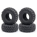 Runup Lot de 4 pneus de 2,5 cm en caoutchouc souple de 24 x 58 x 22 mm pour terrains rochers pour voitures 1/18 1/24 RC Micro Crawler AXIAL TRX4M SCX24 (style A)