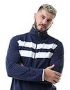 fanideaz Cotton Fleece Bomber Jackets with Full Sleeve for Mens_Navy Blue_XL