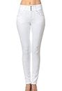 wax jean Women's High-Rise Push-Up Super Comfy 3-Button Skinny Jeans 13/31 White