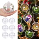 5-60Pcs Clear Plastic Balls Christmas Baubles Sphere Fillable Xmas Tree Ornament