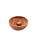 Samhita Acacia Wood Round Incense Stick Holder,Incense Burner, Ash Cather and Aromatherapy Ornament Home Décor (5" x 5" x 1.5")