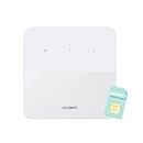 Huawei B320 White, 4G + CAT 4 LTE Low-Cost Mobile WiFi Router, 195Mbps WiFi N 300Mbps, Ethernet + External Antenna Port & FREE SMARTY Sim Card