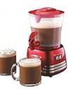 Nostalgia Retro Frother and Hot Chocolate Maker and Dispenser, 32 Oz, for Coffees, Lattes, Cappuccinos, Red